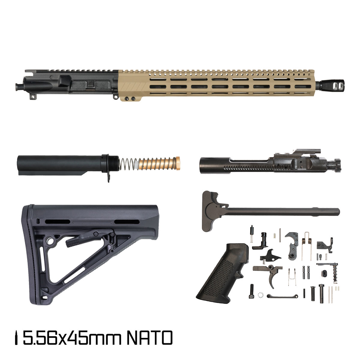 Davidson Defense Ridge 16-inch Carbine-Gas 1:8 5.56 NATO AR-15 M-Lok Handguard Rifle Full Build Kit