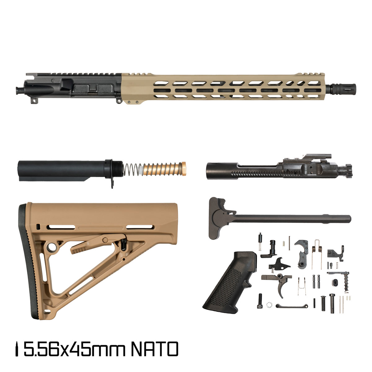 Davidson Defense Tanman 16-inch Carbine-Gas 1:8 5.56 NATO AR-15 M-Lok Handguard Rifle Full Build Kit