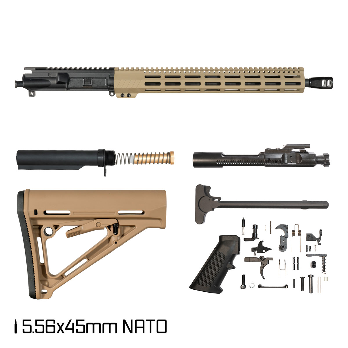 Davidson Defense Sandstorm 16-inch Carbine-Gas 1:7 5.56 NATO AR-15 M-Lok Handguard Rifle Full Build Kit