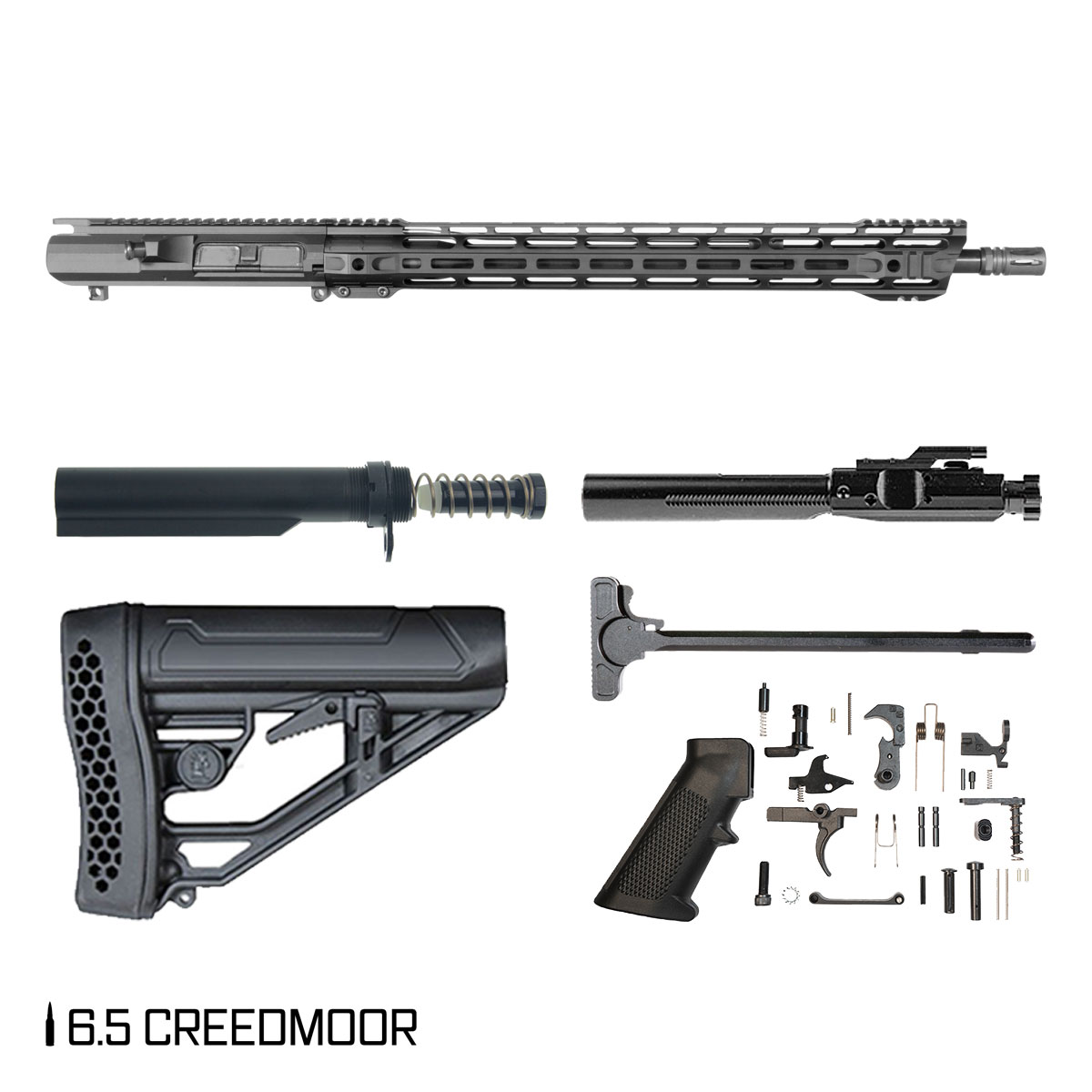 Davidson Defense The Long Ranger 20-inch Rifle-Gas 1:8 6.5 Creedmoor AR-10 Freefloat M-Lok Handguard Rifle Full Build Kit