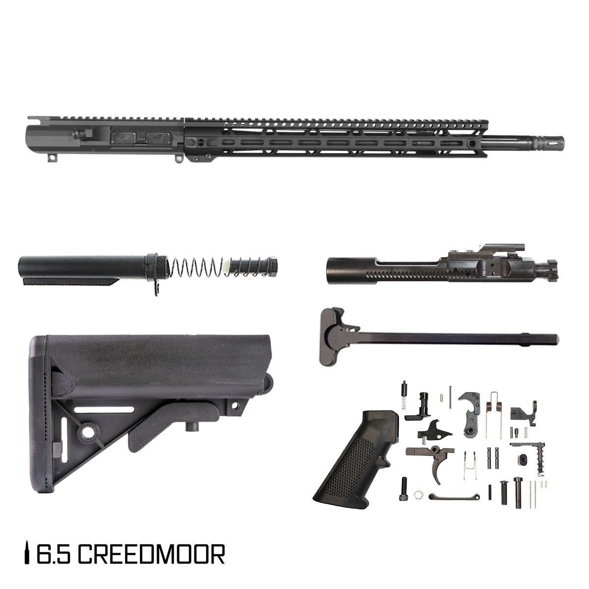 Davidson Defense Colossal 20-inch Rifle-Gas 1:8 6.5 Creedmoor AR-10 Freefloat M-Lok Handguard Rifle Full Build Kit