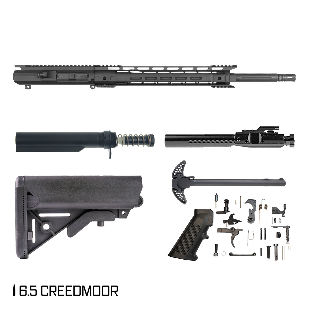 Davidson Defense Condor 20-inch Rifle-Gas 1:8 6.5 Creedmoor AR-10 Freefloat M-Lok Handguard Rifle Full Build Kit
