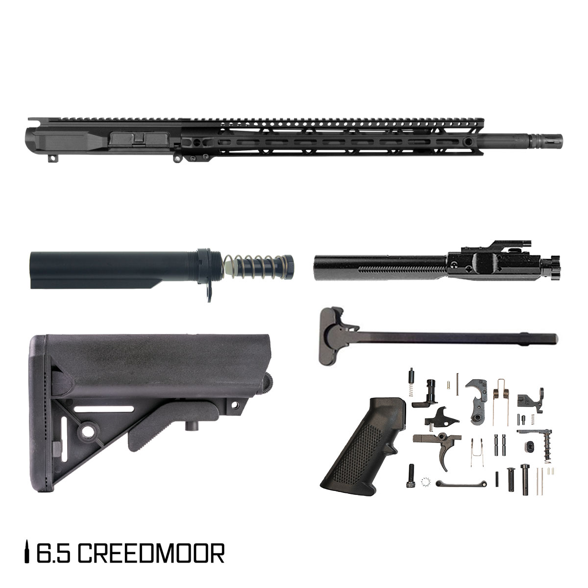 Davidson Defense Outcast 20-inch Rifle-Gas 1:8 6.5 Creedmoor AR-10 M-Lok Handguard Rifle Full Build Kit