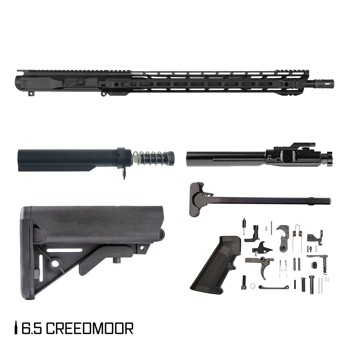 Davidson Defense Interlock 20-inch Rifle-Gas 1:8 6.5 Creedmoor AR-10 M-Lok Handguard Rifle Full Build Kit