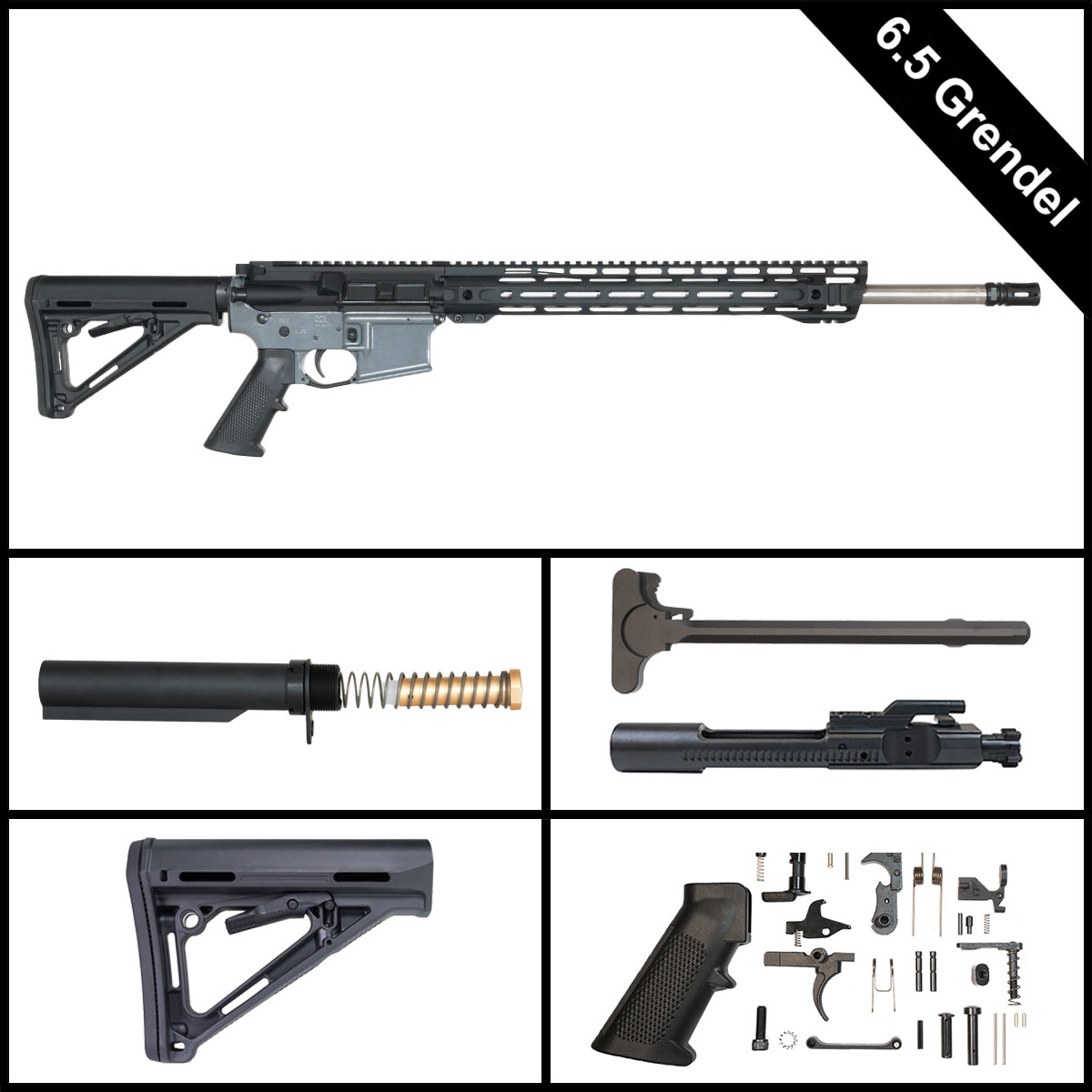 Davidson Defense Green-Dell 20-inch AR-15 6.5 Grendel Rifle Full Build Kit