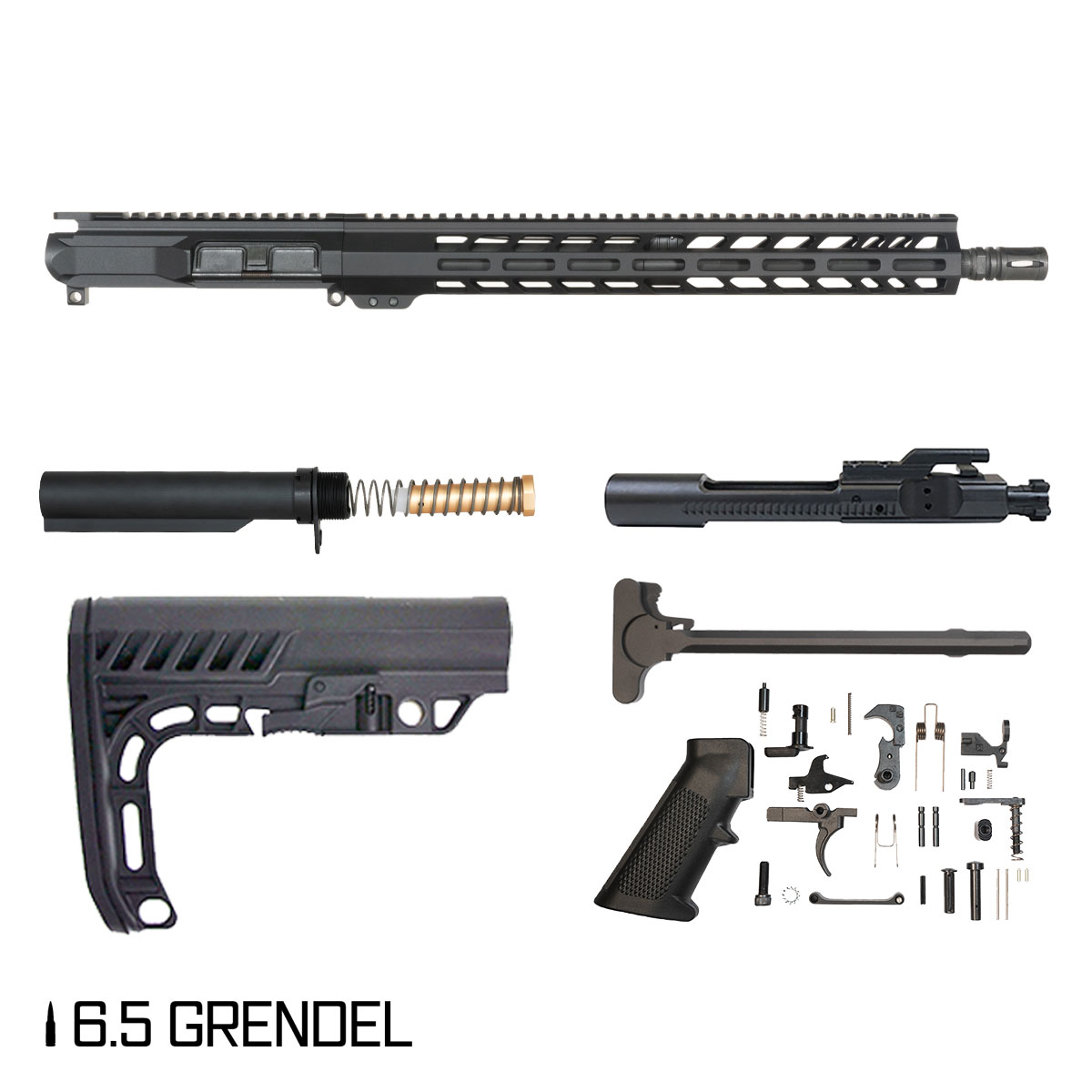 Davidson Defense Ronin Competition 16-inch Carbine-Gas 1:8 6.5 Grendel AR-15 Freefloat M-Lok Handguard Rifle Full Build Kit