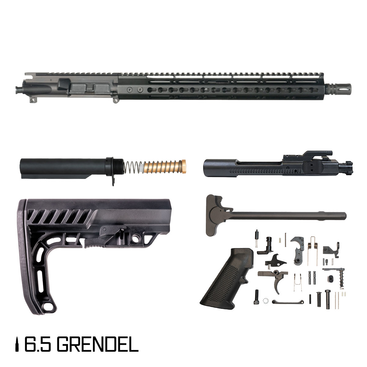 Davidson Defense Warden Duty 16-inch Carbine-Gas 1:8 6.5 Grendel AR-15 Freefloat Keymod Handguard Rifle Full Build Kit