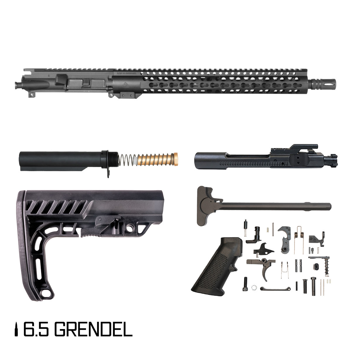 Davidson Defense Warden Patrol 16-inch Carbine-Gas 1:8 6.5 Grendel AR-15 Freefloat Keymod Handguard Rifle Full Build Kit