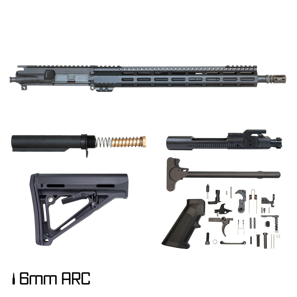 Davidson Defense Aegis Lightweight 16-inch Mid-Gas 1:8 6MM ARC AR-15 Freefloat M-Lok Handguard Rifle Full Build Kit