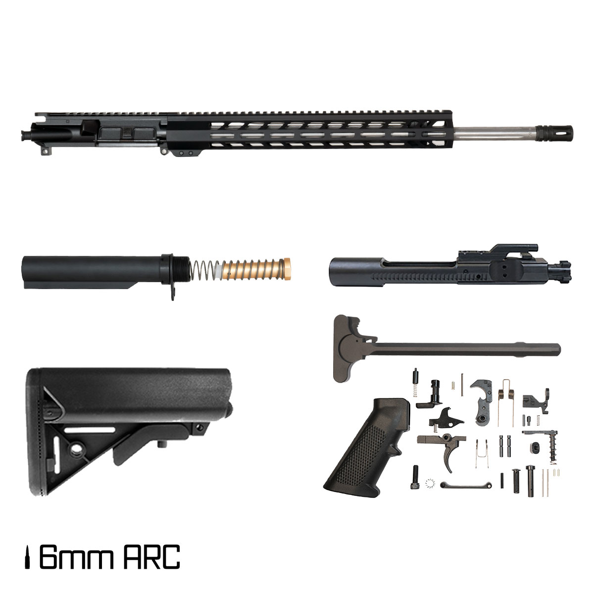 Davidson Defense Null Entry 20-inch Rifle-Gas 1:8 6MM ARC AR-15 Freefloat M-Lok Handguard Rifle Full Build Kit