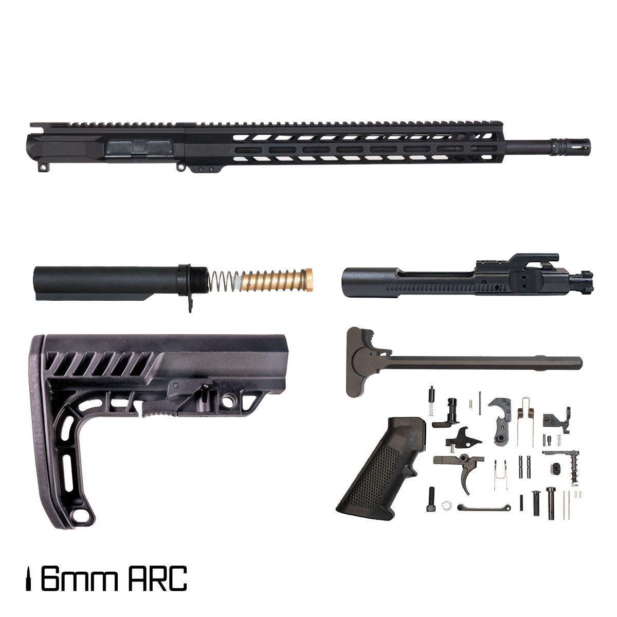 Davidson Defense Ronin 18-inch Rifle-Gas 1:7.5 6MM ARC AR-15 Freefloat M-Lok Handguard Rifle Full Build Kit