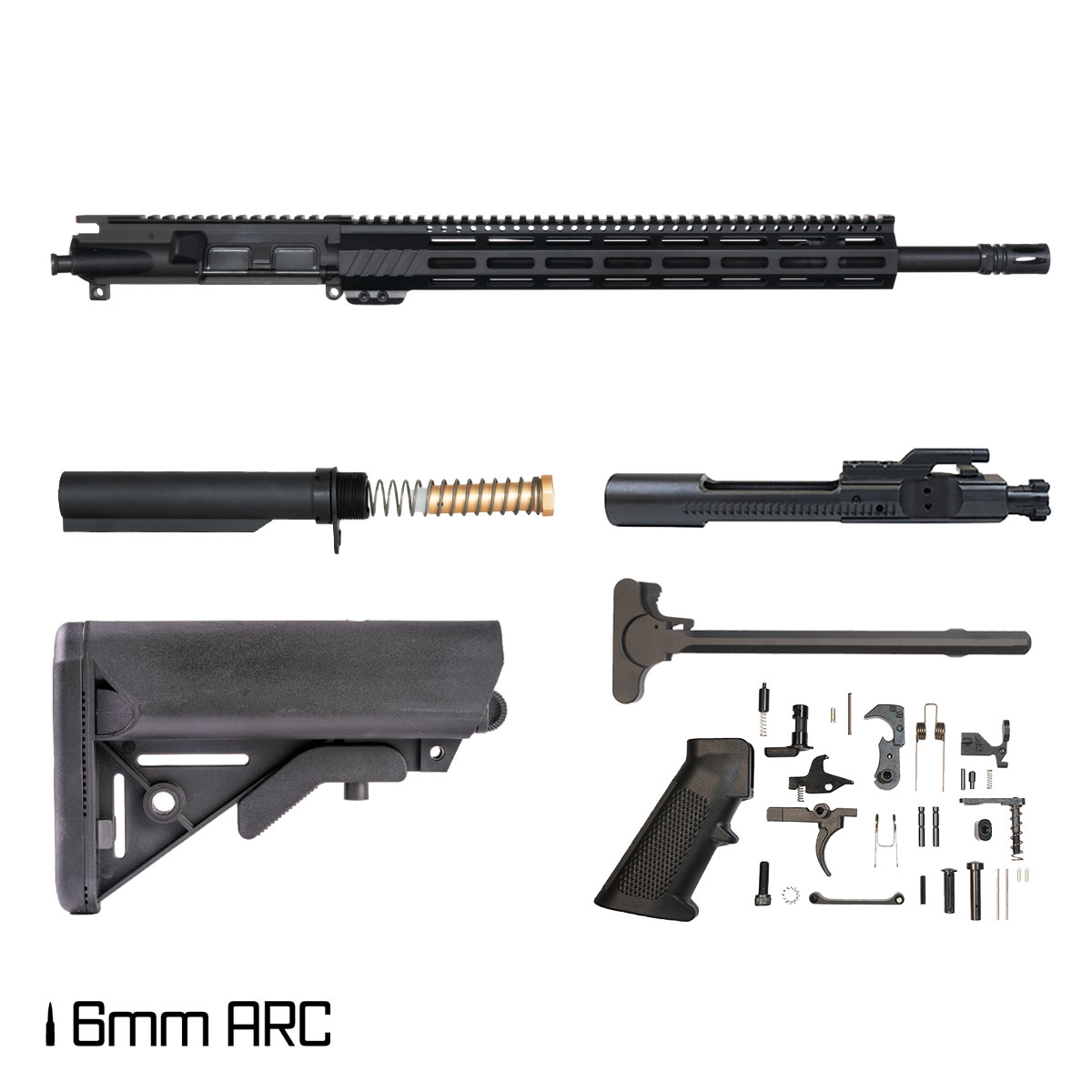 Davidson Defense Aegis 18-inch Rifle-Gas 1:7.5 6MM ARC AR-15 Freefloat M-Lok Handguard Rifle Full Build Kit