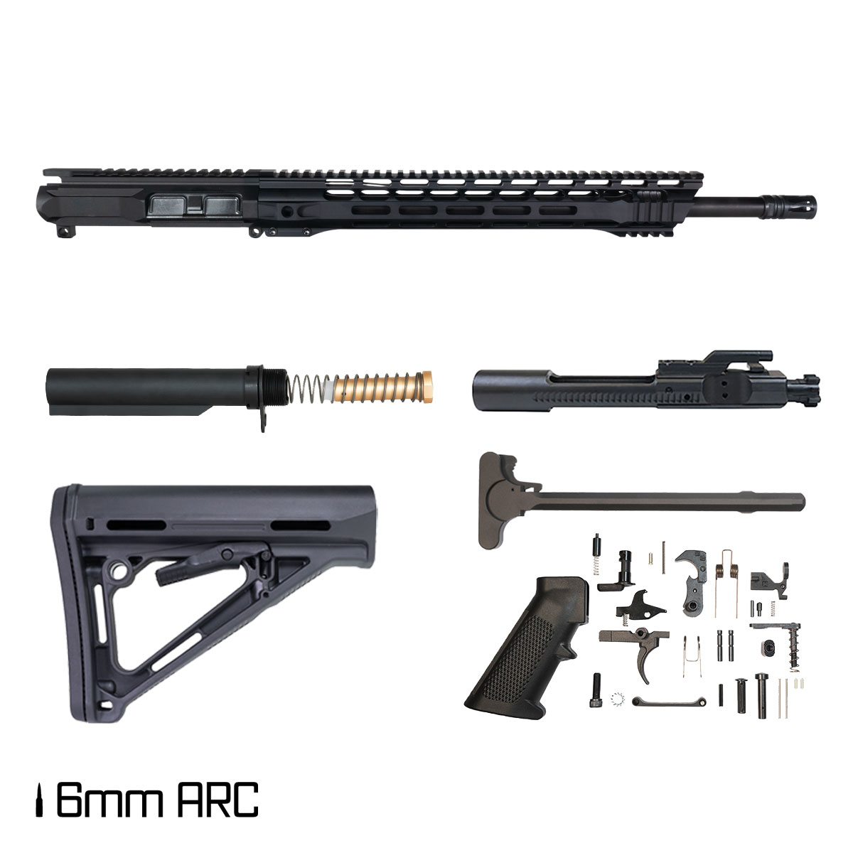 Davidson Defense Thermosphere 18-inch Rifle-Gas 1:7.5 6MM ARC AR-15 Freefloat M-Lok Handguard Rifle Full Build Kit