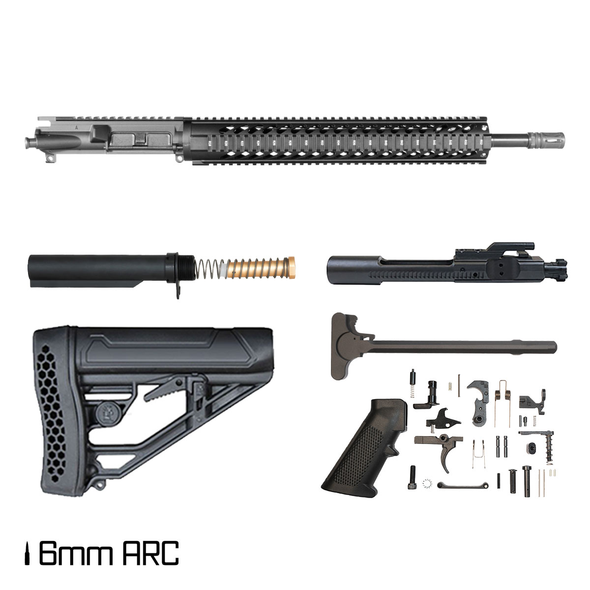 Davidson Defense Thalor 18-inch Rifle-Gas 1:7.5 6MM ARC AR-15 Freefloat Quad-Rail Handguard Rifle Full Build Kit