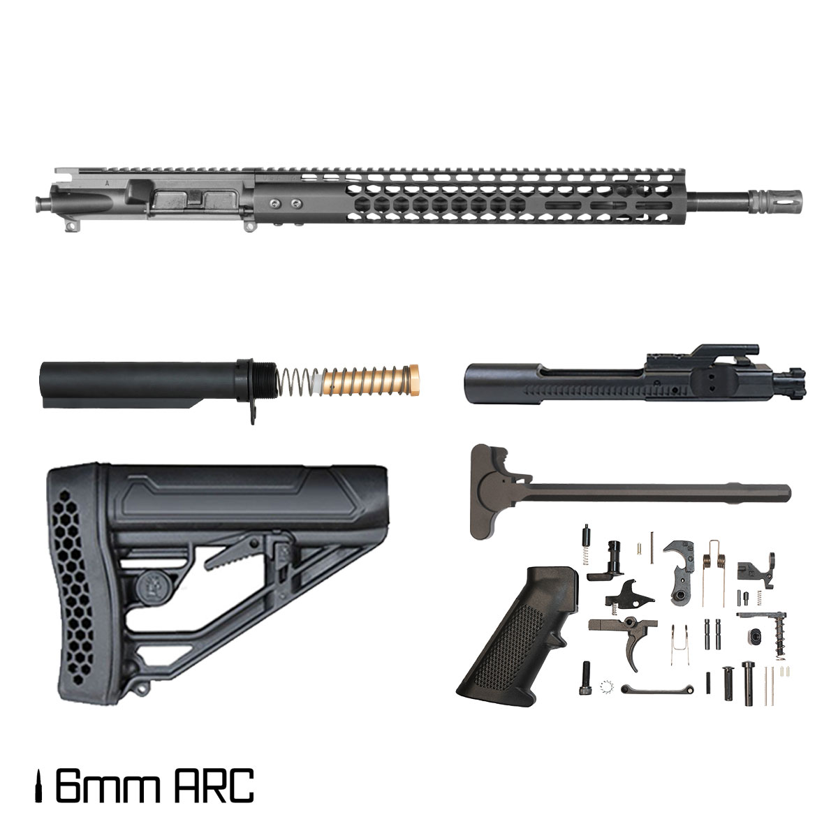 Davidson Defense Drakonis 18-inch Rifle-Gas 1:7.5 6MM ARC AR-15 Freefloat M-Lok Handguard Rifle Full Build Kit
