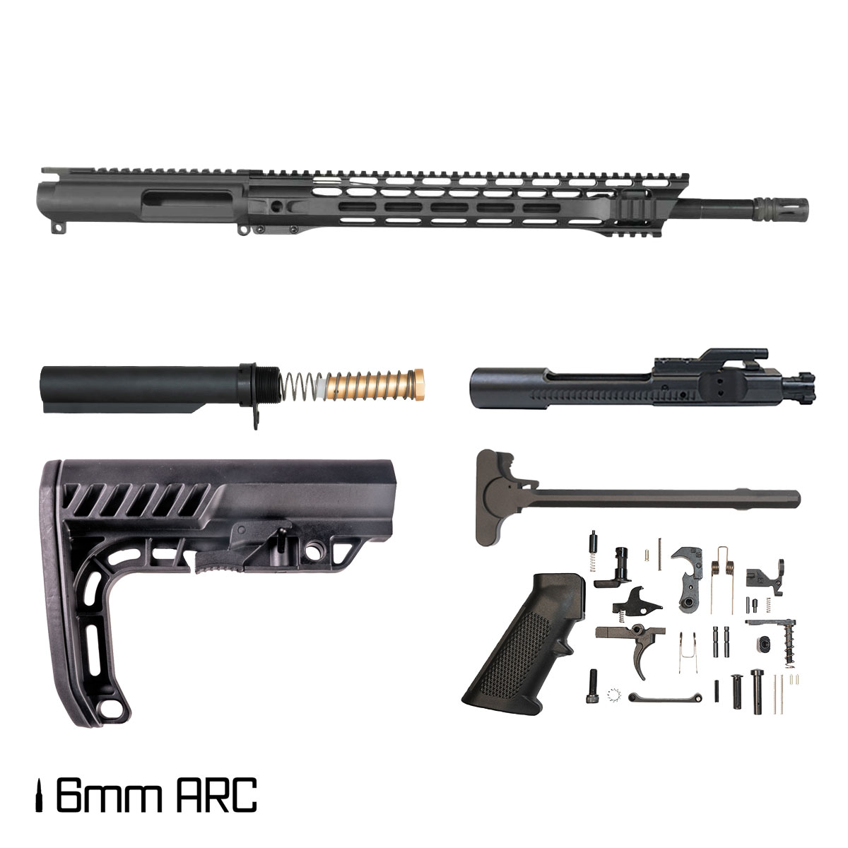 Davidson Defense Darkstar 18-inch Rifle-Gas 1:7.5 6mm ARC AR-15 Freefloat M-Lok Handguard Rifle Full Build Kit