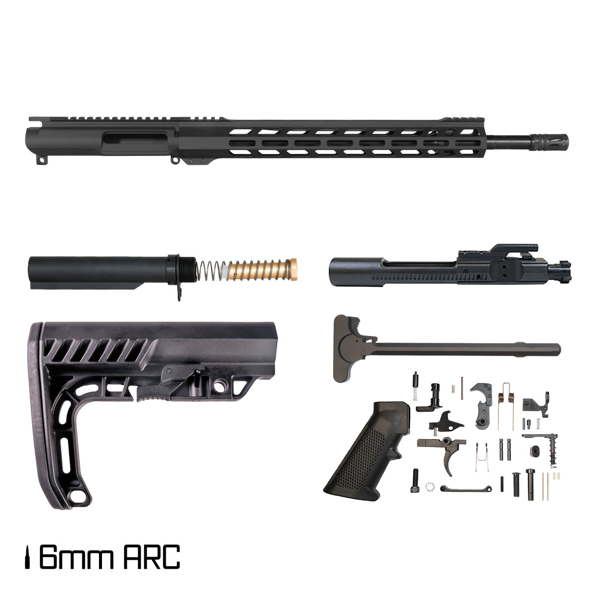 Davidson Defense Ronin Competition 18-inch Rifle-Gas 1:7.5 6mm ARC AR-15 Freefloat ML Handguard Rifle Full Build Kit