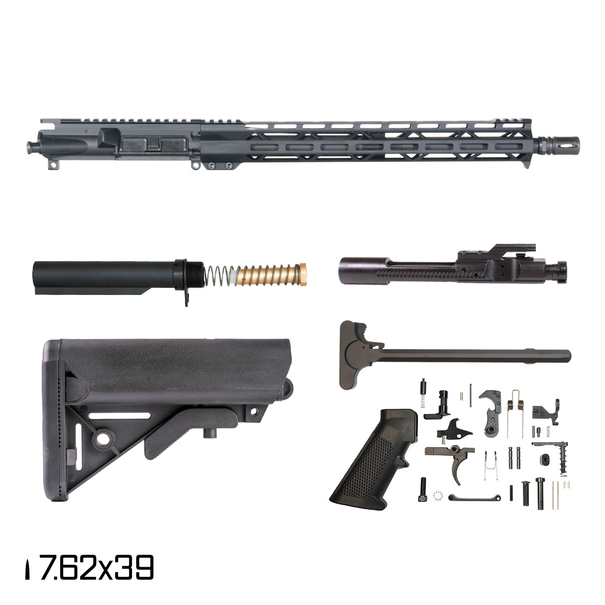 Davidson Defense Protectorate 16-inch Carbine-Gas 1:10 7.62x39 AR-15 Freefloat M-Lok Handguard Rifle Full Build Kit