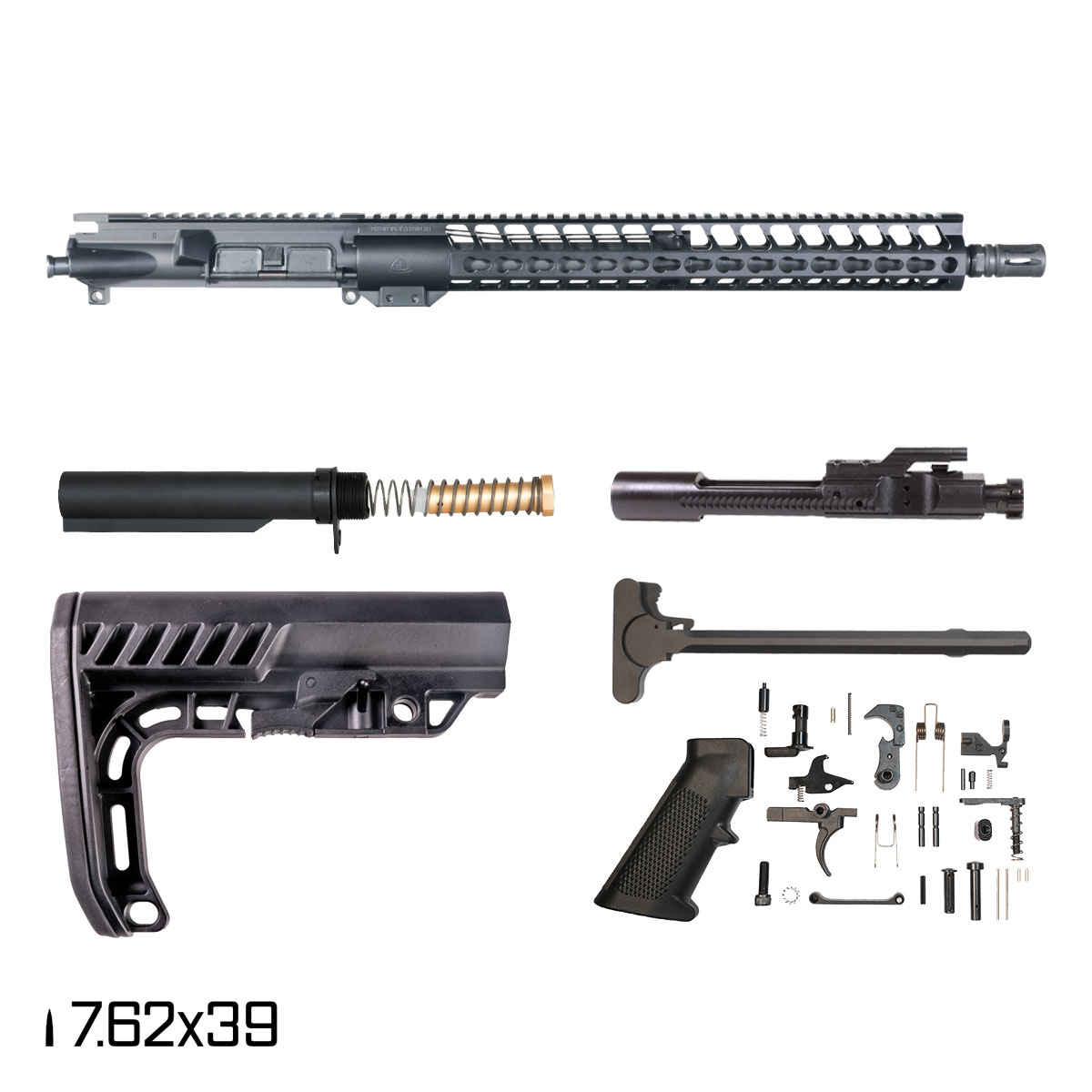 Davidson Defense Warden 16-inch Carbine-Gas 1:10 7.62x39 AR-15 Freefloat Keymod Handguard Rifle Full Build Kit