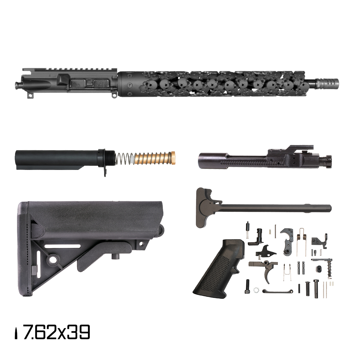 Davidson Defense Purifier 16.25-inch Carbine-Gas 1:9.45 7.62x39 AR-15 One Shot Handguard Rifle Full Build Kit