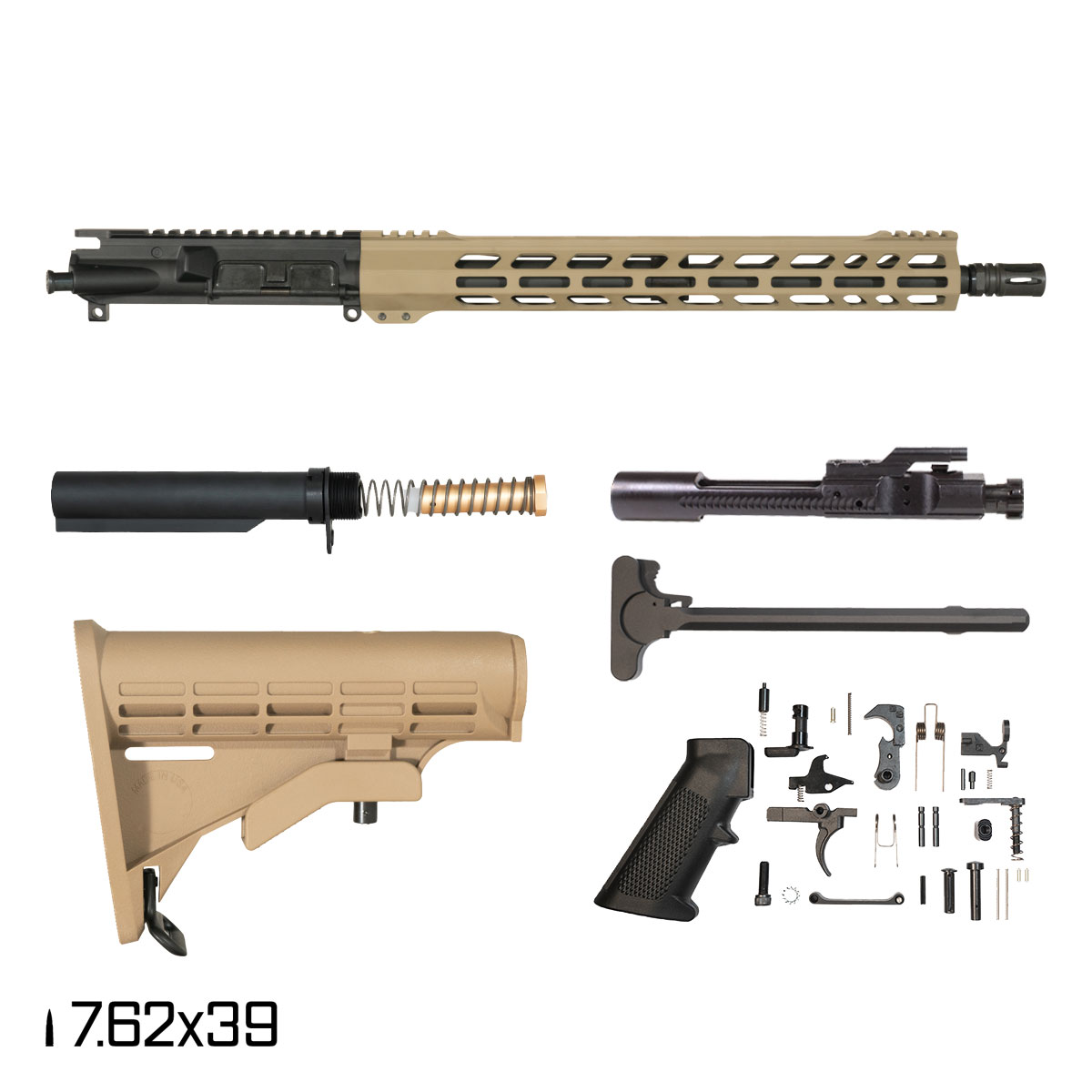 Davidson Defense Camel 16-inch Carbine-Gas 1:10 7.62x39mm AR-15 M-Lok Handguard Rifle Full Build Kit