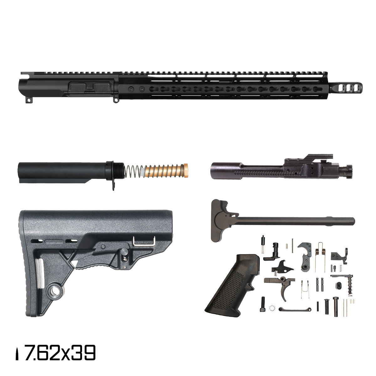 Davidson Defense Divot 16-inch Carbine-Gas 1:10 7.62x39mm AR-15 KeyMod Handguard Rifle Full Build Kit