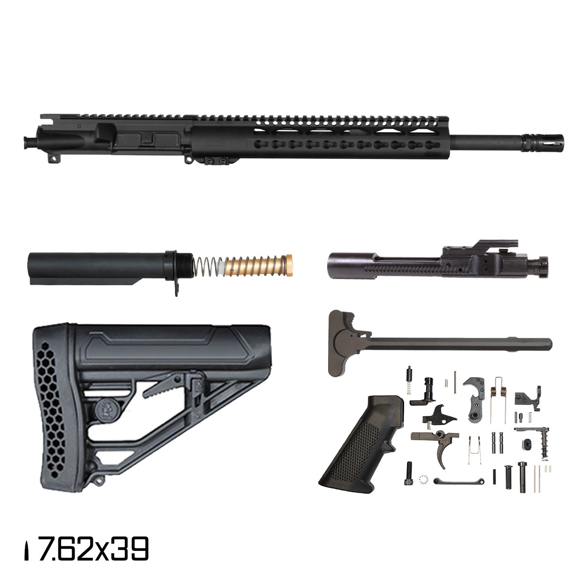 Davidson Defense Catastrophe 16-inch Carbine-Gas 1:10 7.62x39mm AR-15 KeyMod Rifle Full Build Kit