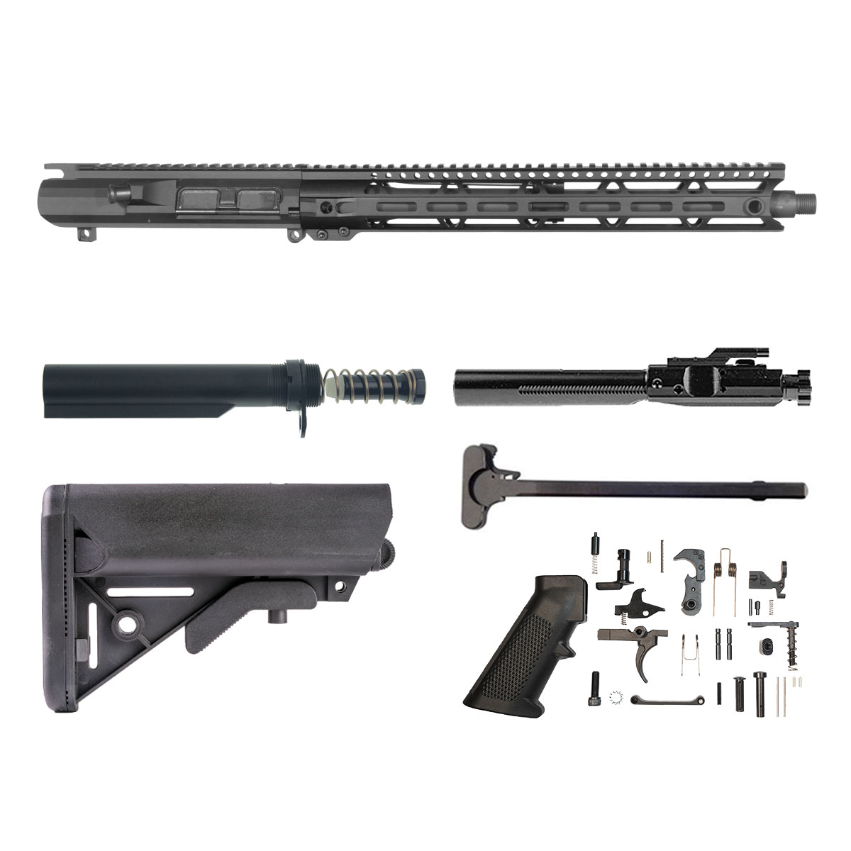 Davidson Defense Suppressor Ready Steelrain 16-inch Carbine-Gas 1:3 8.6 BLK AR-10 Freefloat M-Lok Handguard Rifle Full Build Kit