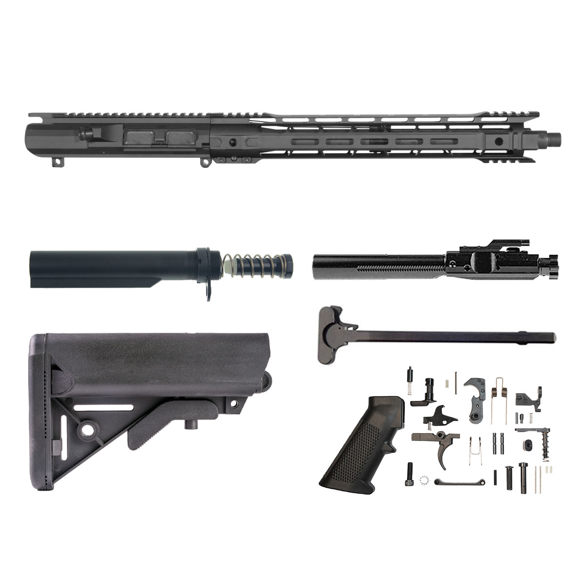 Davidson Defense Suppressor Ready Ghostmark 16-inch Carbine-Gas 1:3 8.6 BLK AR-10 Freefloat M-Lok Handguard Rifle Full Build Kit