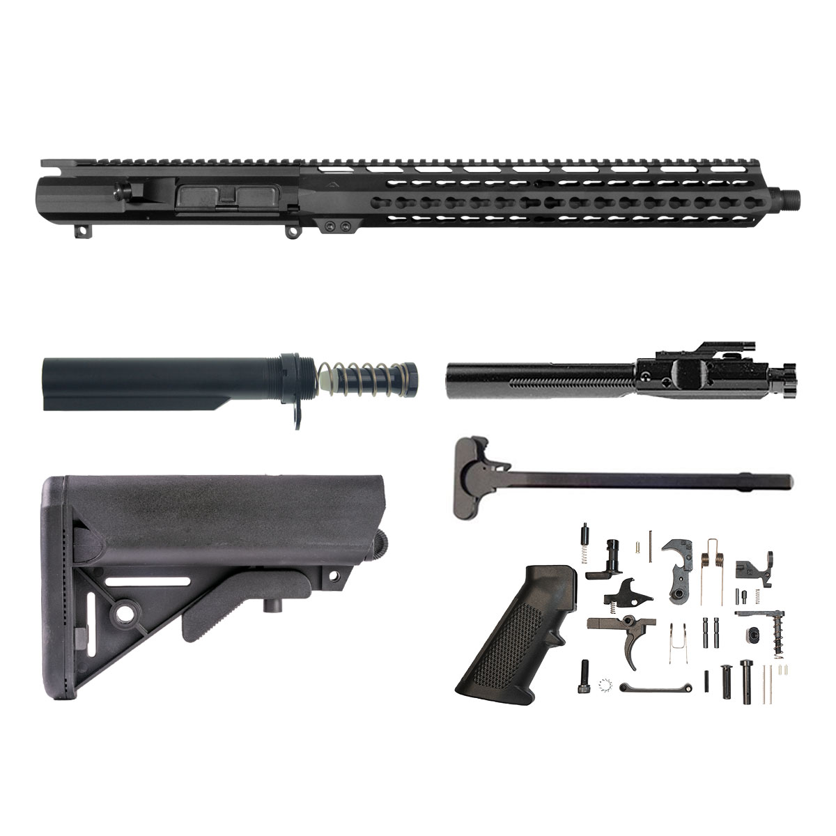 Davidson Defense Suppressor Ready Abeyance 16-inch Carbine-Gas 1:3 8.6 BLK AR-10 KeyMod Rifle Full Build Kit