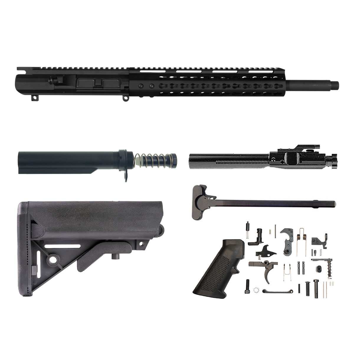 Davidson Defense Suppressor Ready Evermore 16-inch Carbine-Gas 1:3 8.6 BLK AR-10 Freefloat KeyMod Handguard Rifle Full Build Kit