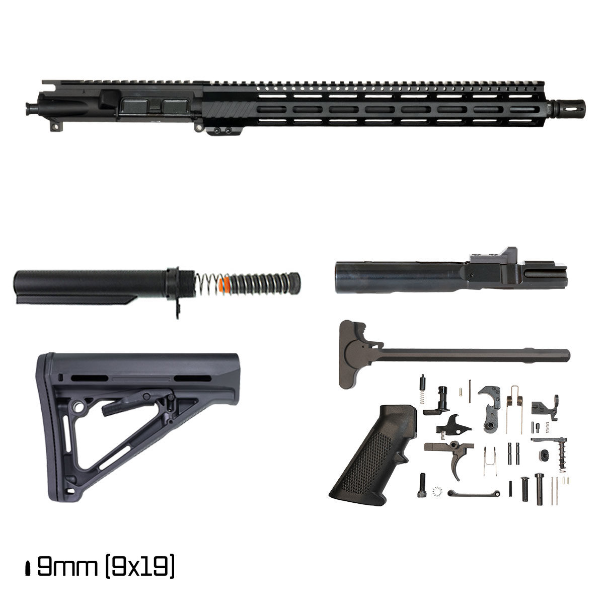 Davidson Defense Aegis 16-inch 1:10 9MM AR-9 Freefloat M-Lok Handguard Rifle Full Build Kit