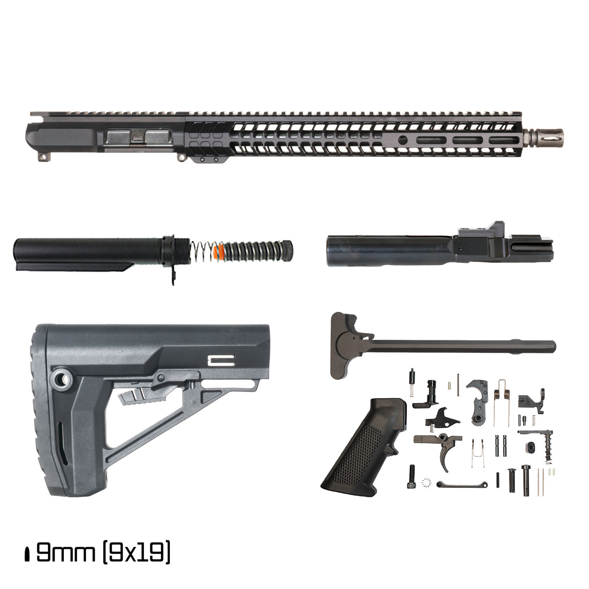 Davidson Defense Rumble 16-inch 1:10 9MM AR-9 Freefloat M-Lok Handguard Rifle Full Build Kit