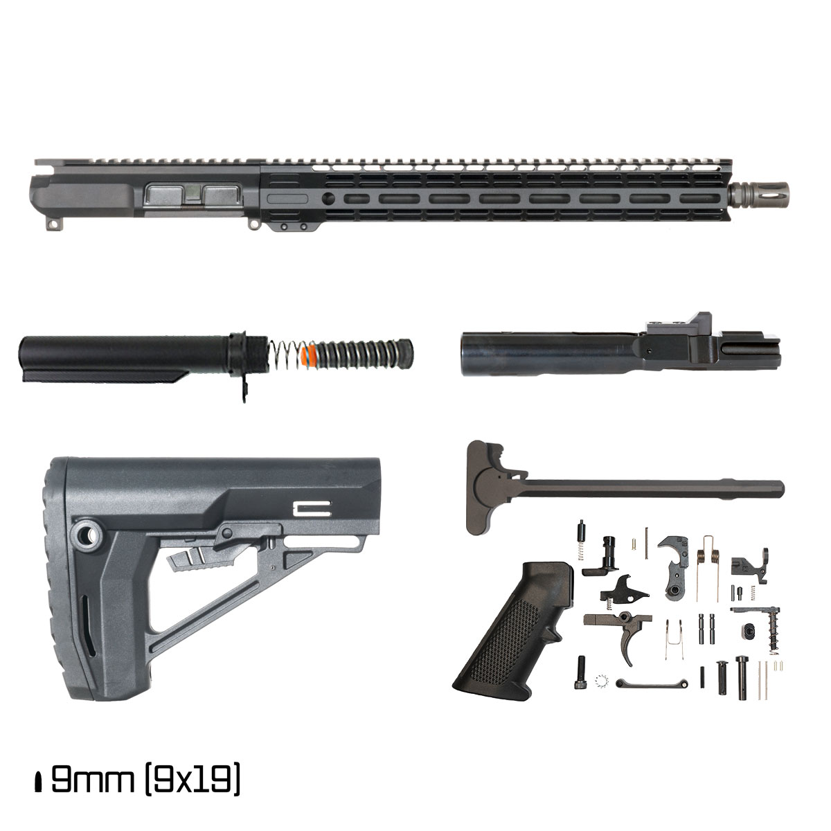 Davidson Defense Rumble II 16-inch 1:10 9MM AR-9 Freefloat M-Lok Handguard Rifle Full Build Kit