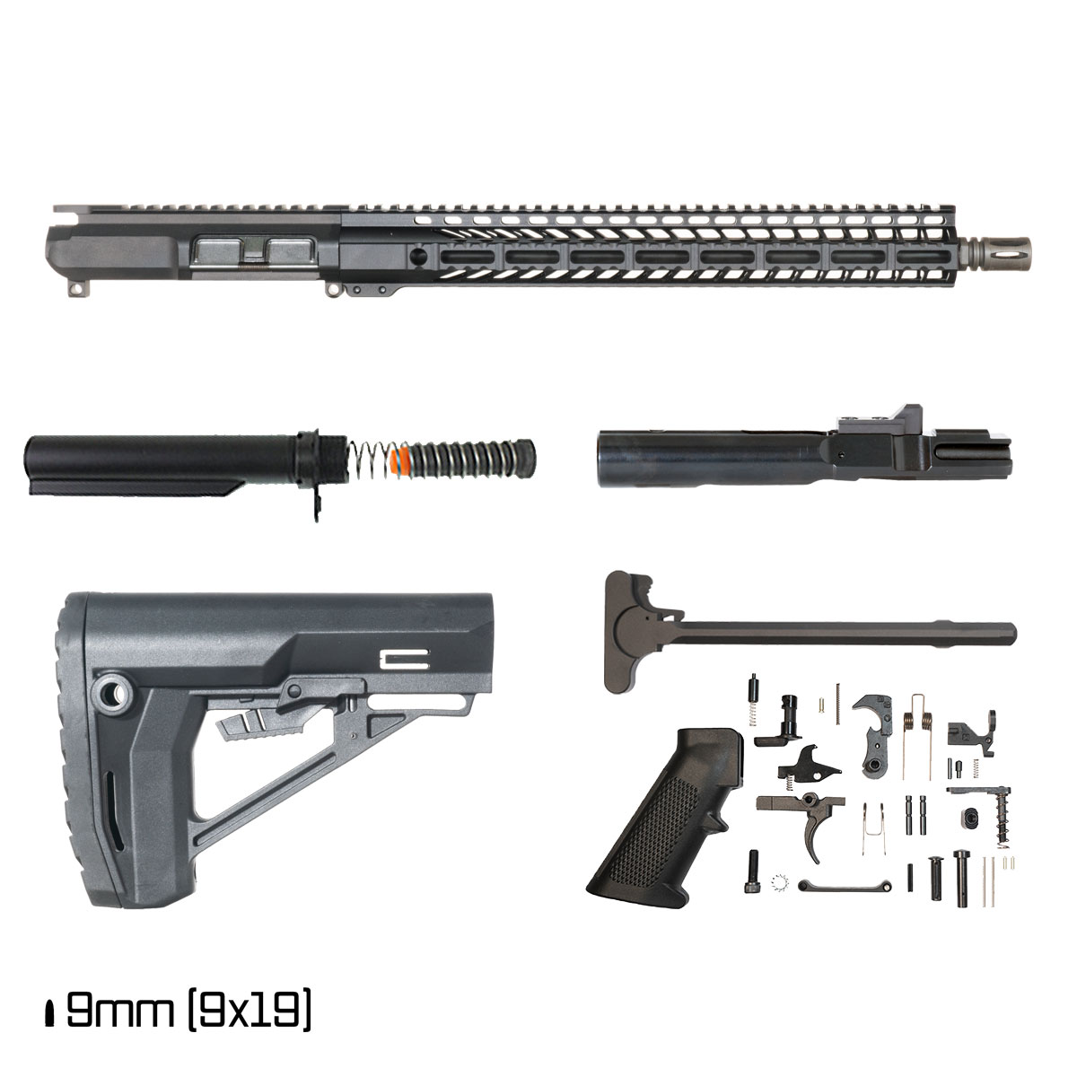 Davidson Defense Rumble III 16-inch 1:10 9MM AR-9 Freefloat M-Lok Handguard Rifle Full Build Kit