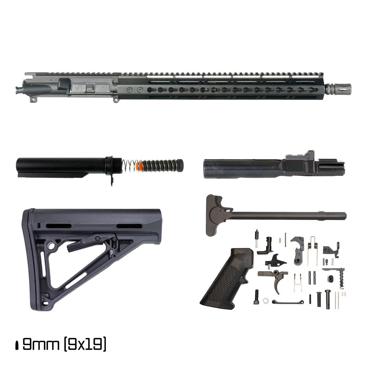Davidson Defense Warden Duty 16-inch 1:10 9MM AR-9 Freefloat Keymod Handguard Rifle Full Build Kit