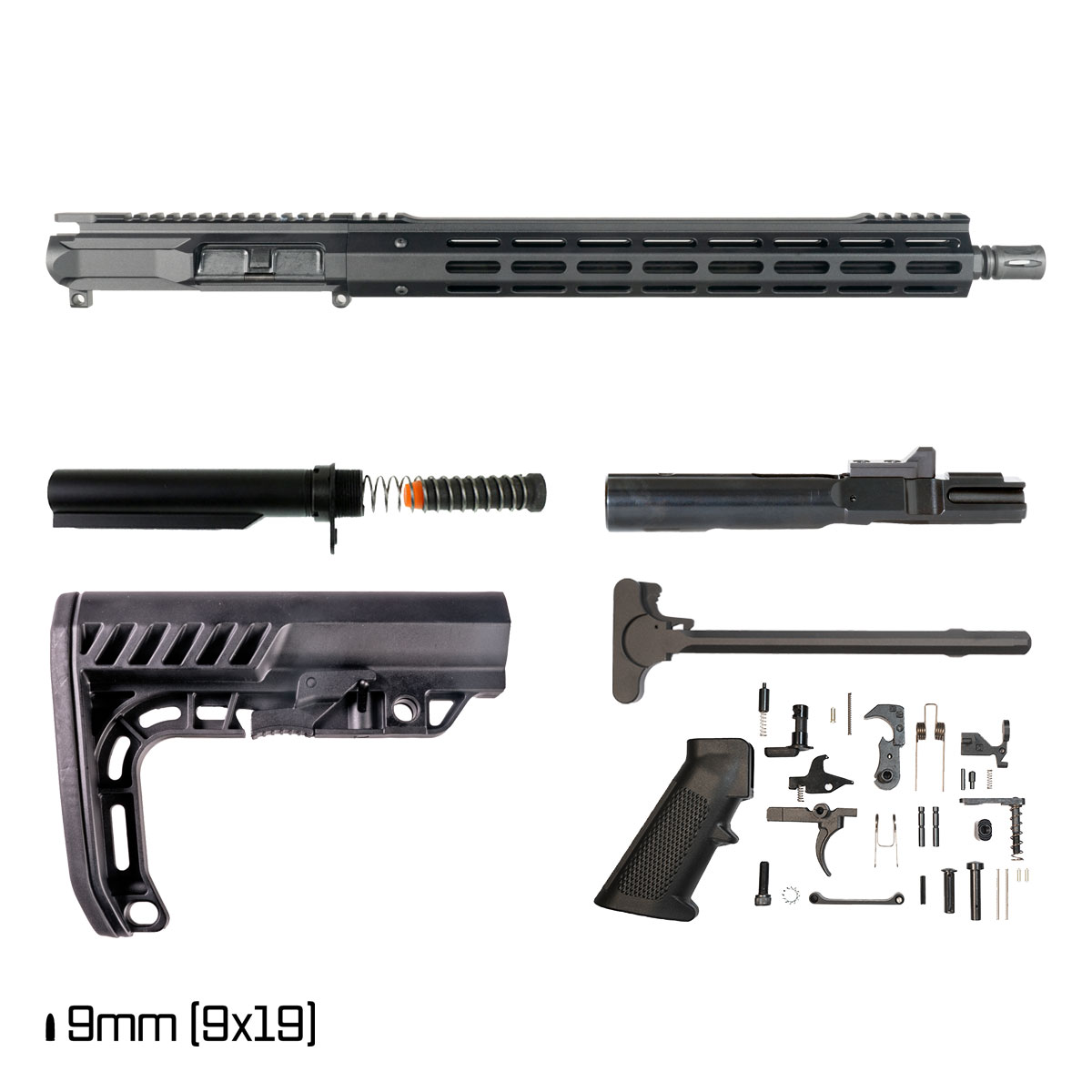 Davidson Defense Ronin Competition 16-inch 1:10 9MM AR-9 Freefloat M-Lok Handguard Rifle Full Build Kit