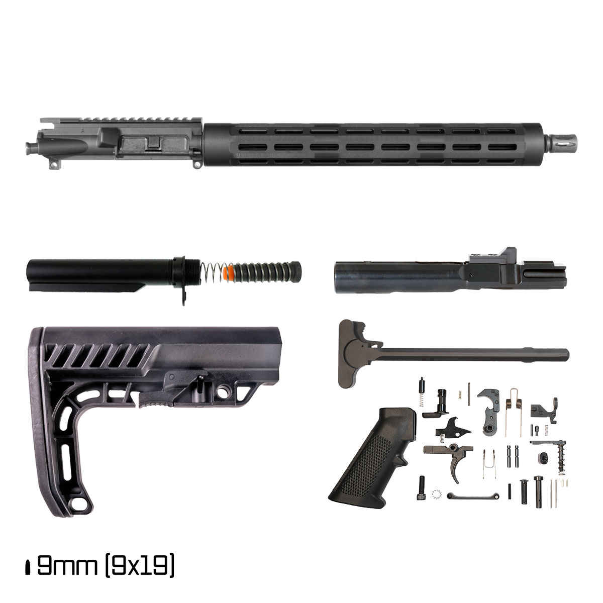 Davidson Defense Garrison 16-inch 1:10 9MM AR-9 Freefloat Tubular M-Lok Handguard Rifle Full Build Kit