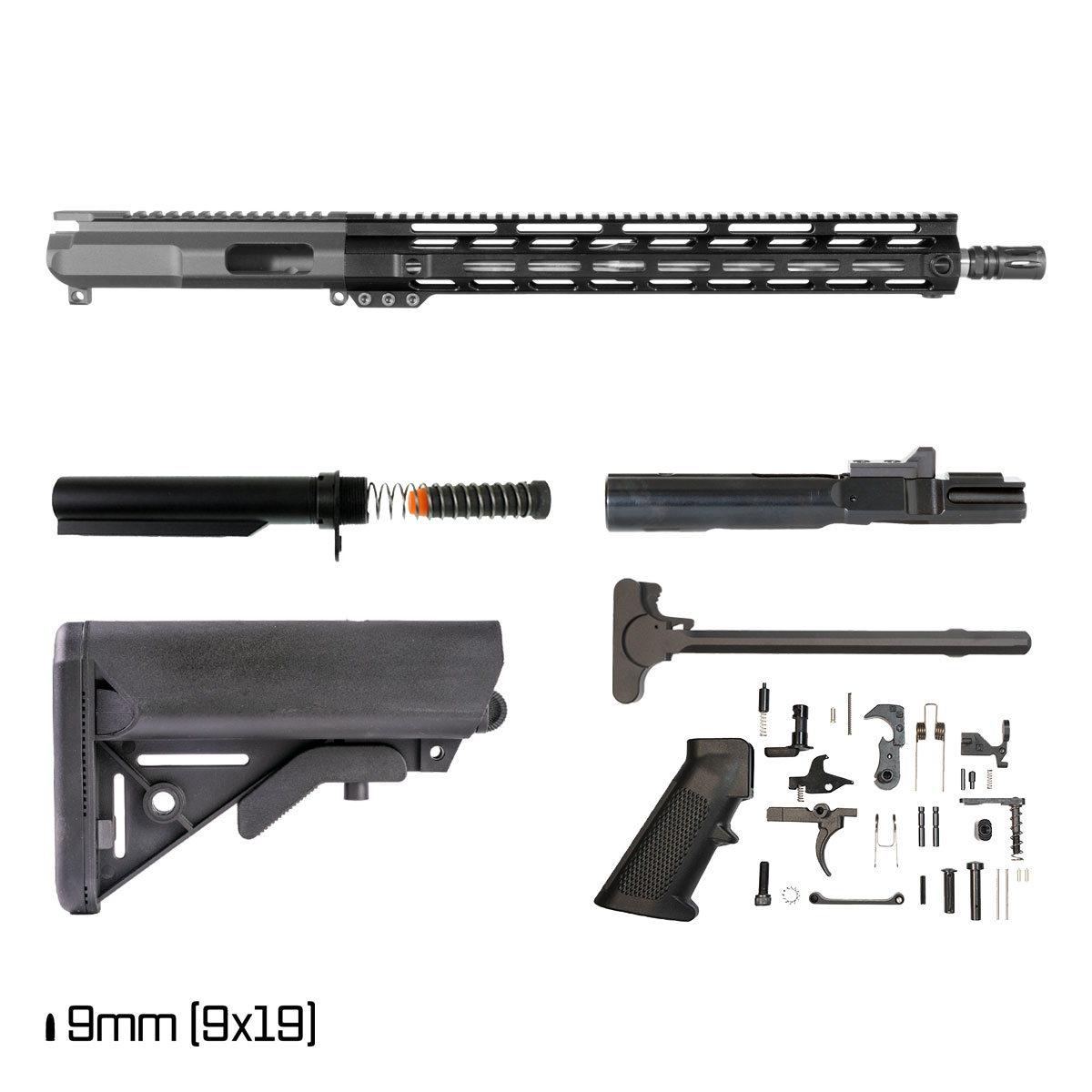 Davidson Defense Nine Runner 16-inch 1:10 9MM AR-9 Freefloat M-Lok Handguard Rifle Full Build Kit