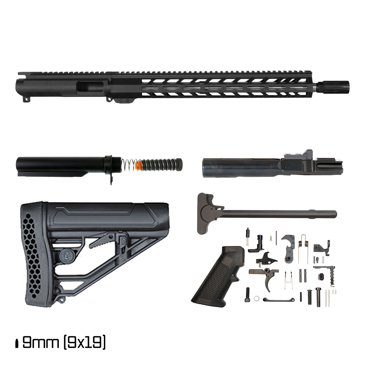 Davidson Defense Hail Mary 16-inch 1:10 9mm AR-9 Freefloat M-Lok Handguard Rifle Full Build Kit