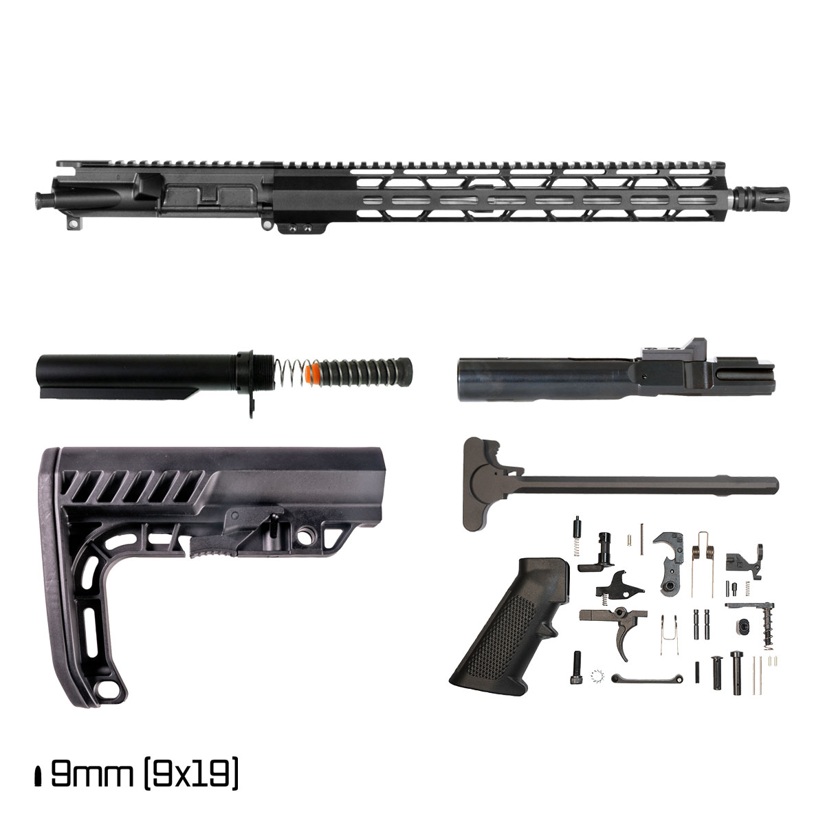 Davidson Defense Gythium 16-inch 1:10 9mm AR-9 Freefloat M-Lok Handguard Rifle Full Build Kit