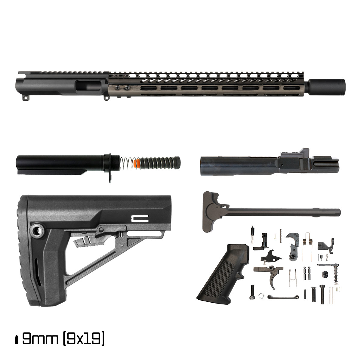 Davidson Defense Shadow 16-inch 1:10 9mm AR-9 Freefloat M-Lok Handguard Rifle Full Build Kit