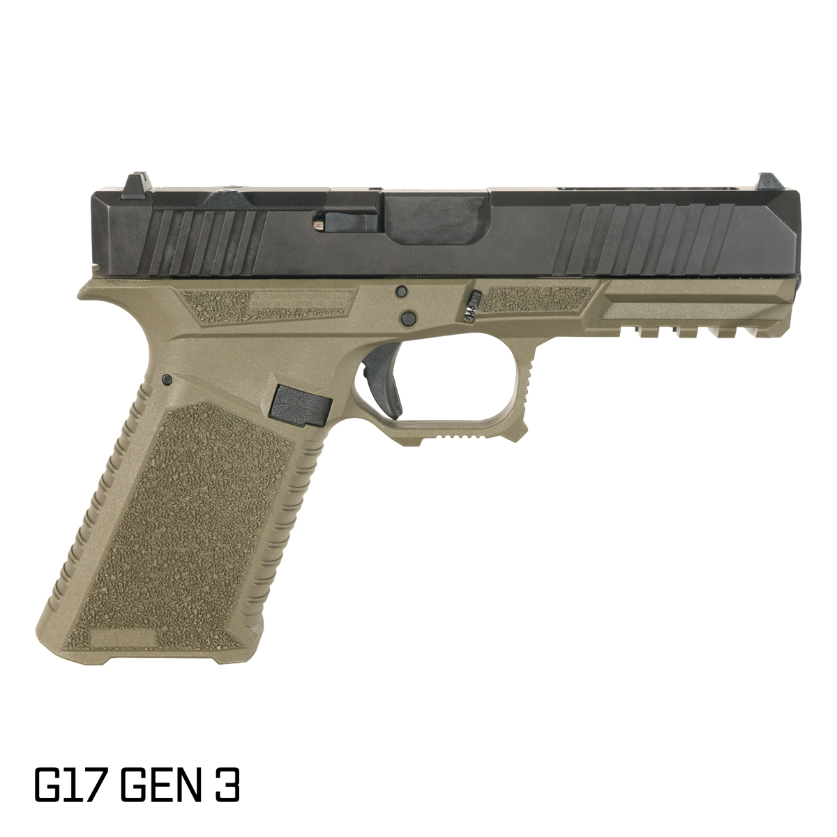 DTT Stiffler MFG Wayfinder Crowned Barrel G17 Gen 1-3 Compatible 9MM Nitride RMR OD Green Complete Handgun