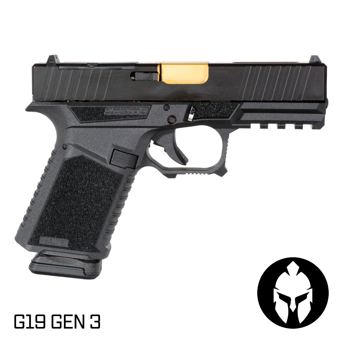 Davidson Defense Paladin Gold Barrel G19 Gen 1-3 Compatible 9MM Black RMR Complete Handgun