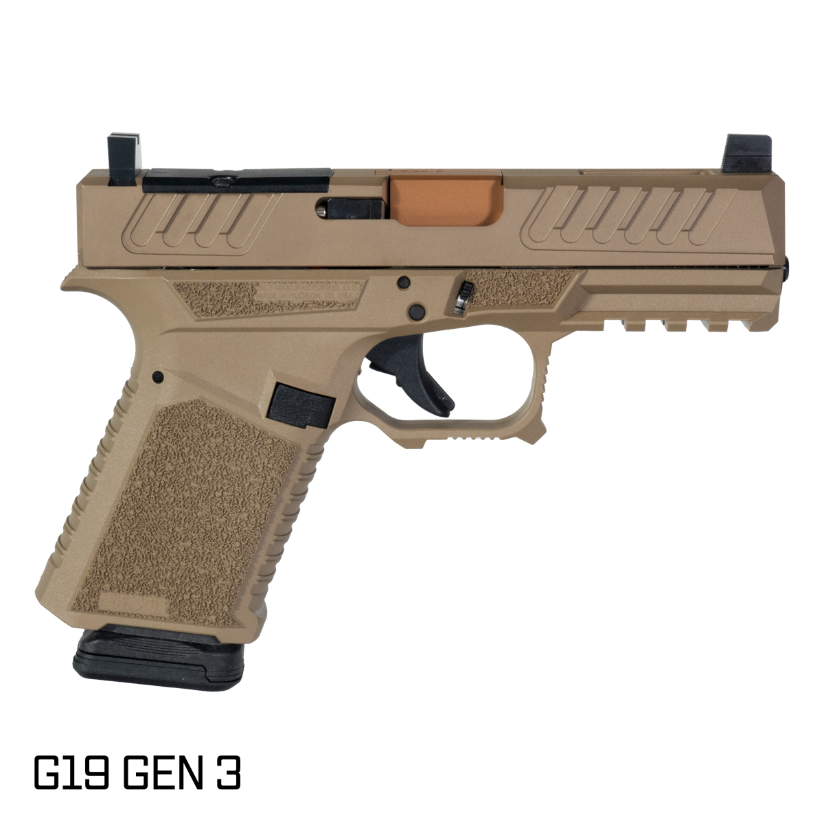 Davidson Defense Stiletto Ported Copper Barrel G19 Gen 1-3 Compatible 9MM FDE RMR Complete Handgun