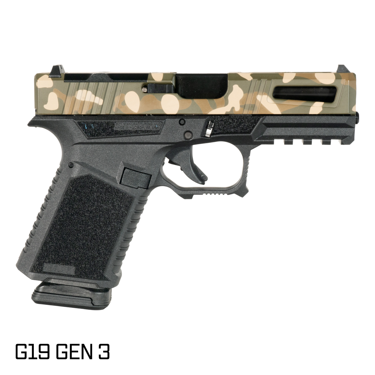 DTT Stiffler MFG Lionheart Ported Nitride Barrel G19 Gen 1-3 Compatible 9MM OD Camo Cerakote RMR Complete Handgun