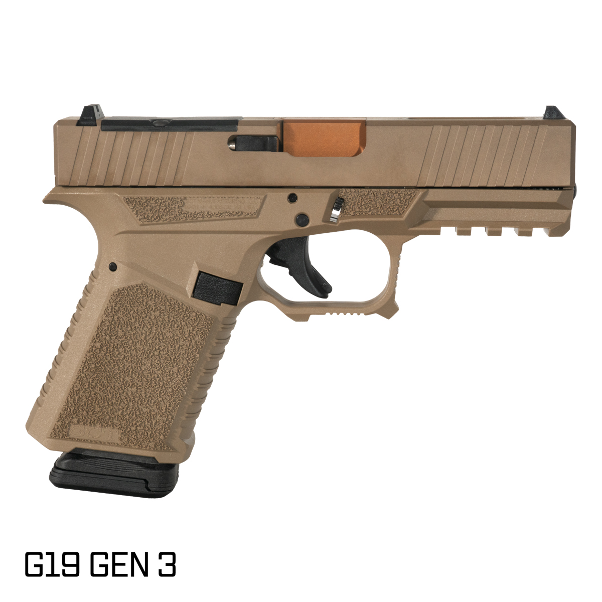 Davidson Defense Paladin Crowned Copper Barrel G19 Gen 1-3 Compatible 9MM RMR FDE Complete Handgun