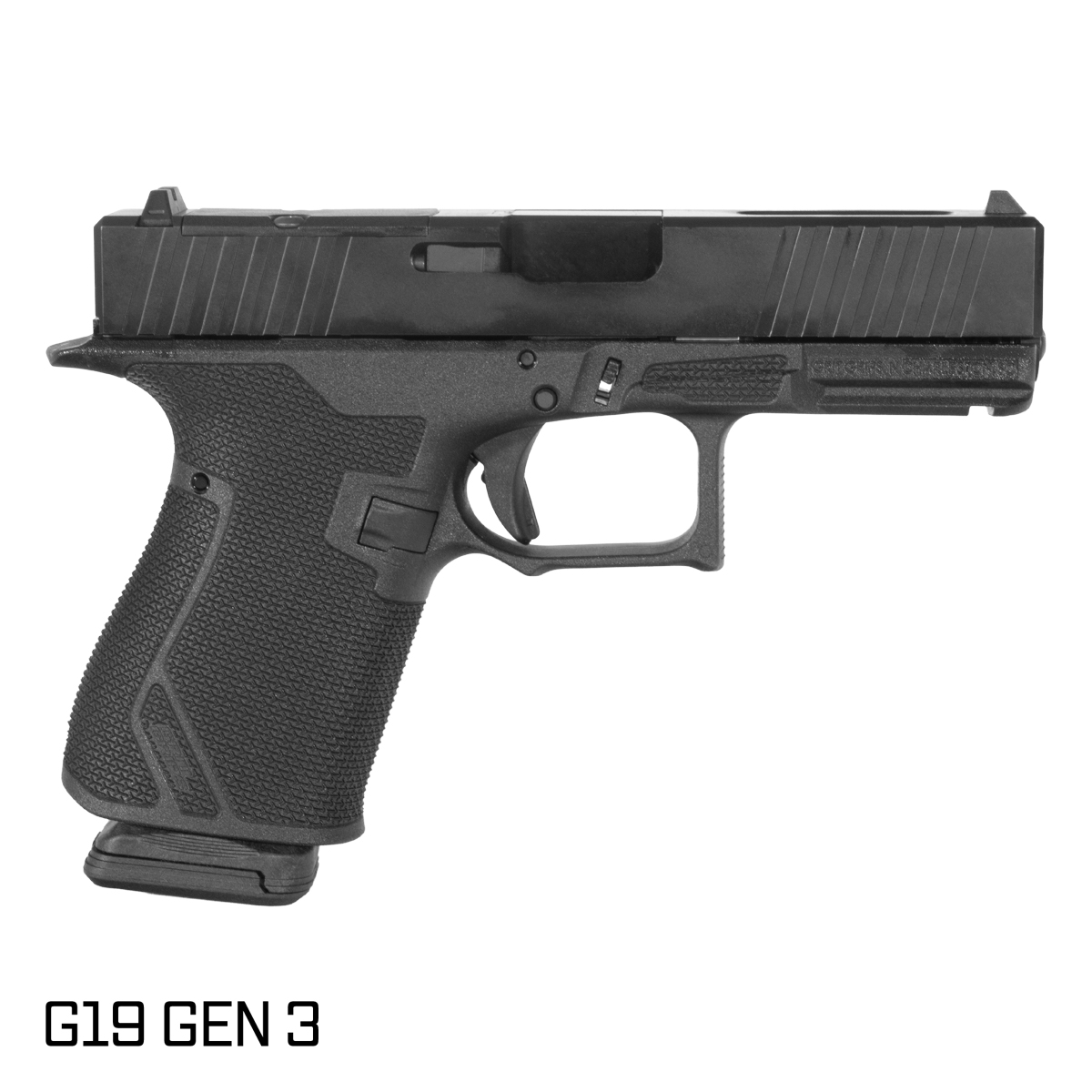 Davidson Defense Paladin Nitride Barrel G19 Gen 1-3 Compatible 9MM Black RMR Complete Handgun, Grit Grips Frame