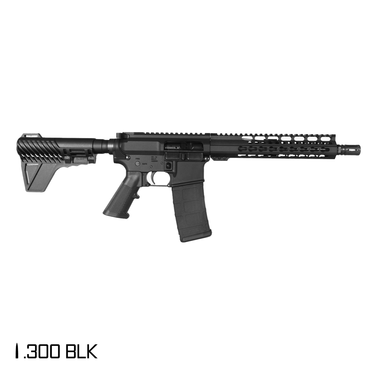Davidson Defense Mutton Chops 10.5-inch Pistol-Gas 1:8 .300 BLK AR-15 Pistol, Black Freefloat Keymod Handguard - Black Friday Deals