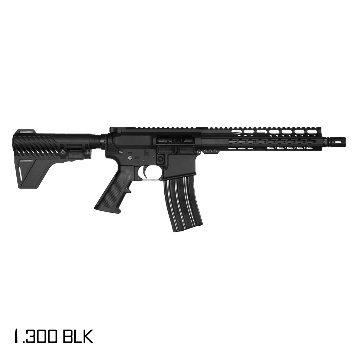 Davidson Defense Mutton Chops 10.5-inch Pistol-Gas 1:8 .300 BLK AR-15 Pistol, Black Freefloat Keymod Handguard